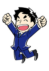 喜ぶビジネスマン