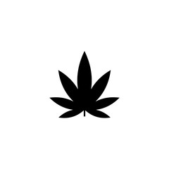 Cannabis vector illustration, simple black cannabis vector