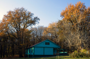 Old abandoned building of the children's camp