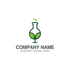 Grow green lab logo design vector template