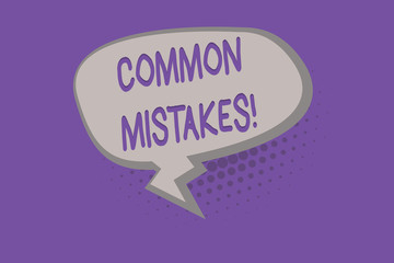 Handwriting text COMMON MISTAKES. Concept meaning Prevalent error and issues that occur repetitively.