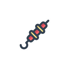 shush kebab icon filled outline style