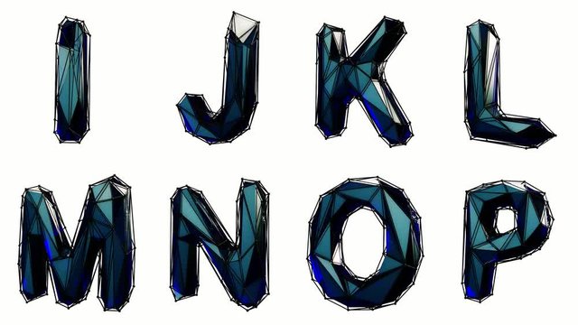 Alphabet from plastic isolated on white background. 4K