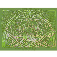 green background in art nouveau style