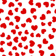 Hearts for Valentine's Day. Romantic feeling and love. Seamless vector EPS 10. Abstract geometric pattern. Multicolor Figures. Texture for print and Banner. Flat style