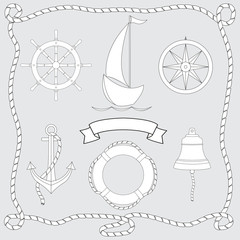 Set of isolated navigation symbols for design.