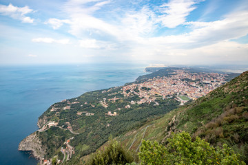 landscape of Palmi Marina with clouds, Calabria, Italy