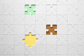 Jigsaw puzzle with missing fragments