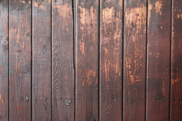 Background and texture of the brown wooden wall.