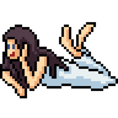 Fototapeta premium vector pixel art pretty woman
