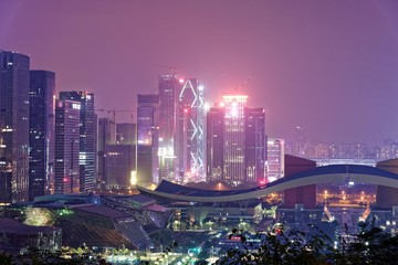 Fototapeta na wymiar Shenzhen city downtown skyline at night