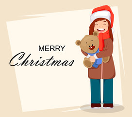 Merry Christmas greeting card, poster or banner