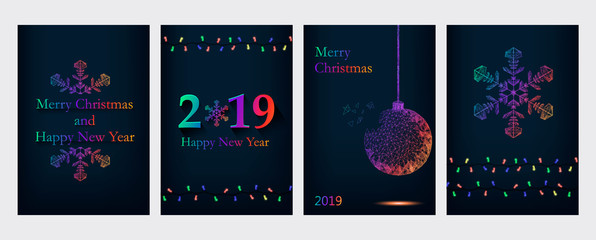 Fototapeta na wymiar Christmas and New Year greeting cards