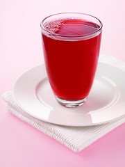 GLASS OF CRANBERRY JUICE