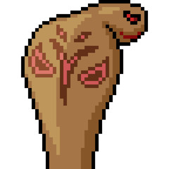 Fototapeta premium vector pixel art cobra fierce