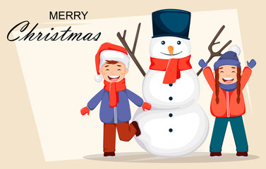 Merry Christmas greeting card, poster or banner