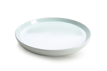 Clean empty plate on white background