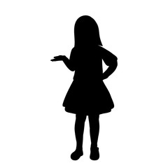 silhouette little girl in a dress
