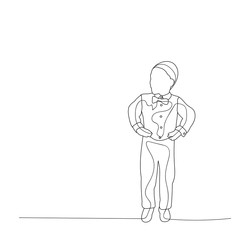 vector, isolated, boy, sketch of lines