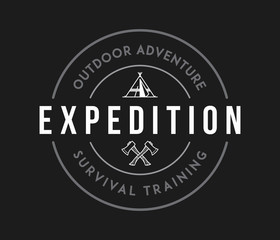 Outdoor adventure exploration white on black