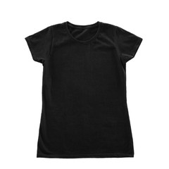 Blank black t-shirt on white background