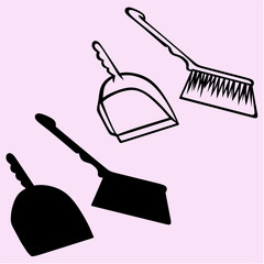 dustpan and sweeping brush 