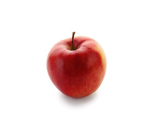 Ripe tasty apple on white background