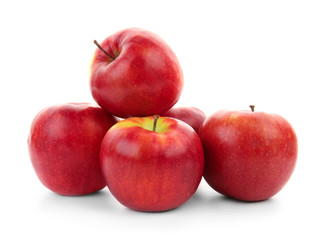 Fototapeta na wymiar Ripe tasty apples on white background