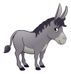 A donkey animal cute cartoon character illustration