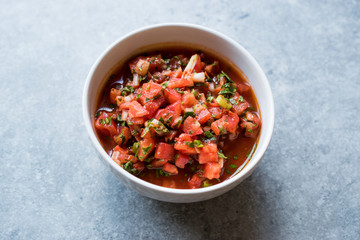 Turkish Juicy Tomato Salad Bostana for Kebab made with Onions, Parsley and Lemon Juice from Sanliurfa / Urfa from Turkey