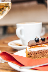 Blueberry cake and coffee