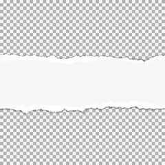 Torn paper set, isolated on transparent background.