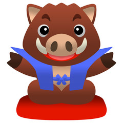 亥、年賀状、キャラのみ