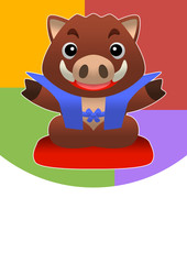 亥、年賀状、文字なし