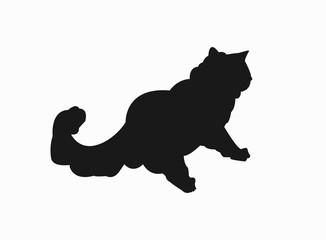 Black cat icon isolated on white background. Vector illustration