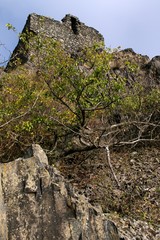 a basalt rock on the top of a hill
