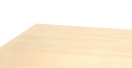 Perspective view of wood or wooden table corner on white background including clipping path - Powered by Adobe