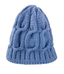 Knitted hat, winter cap. Warm wool cap handmade blue.