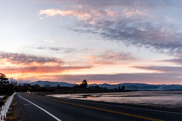A highway along the coastline in Abel Tasman National Park, South Island, New Zealand.