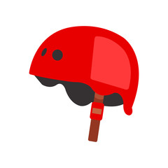 Red sport helmet. Vector Illustration. Sport. EPS 10.