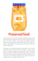 Preserved Food Orange Poster Vector Illustration