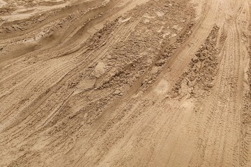 Fototapeta premium tire track on soil for background