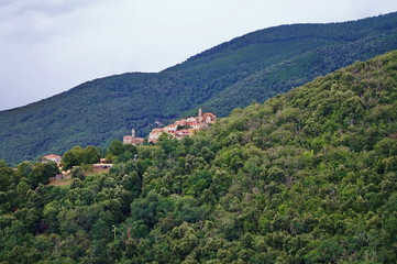 View of the village of Poggio, Elba Island, Tuscany, Italy