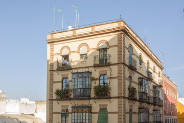 Fototapeta premium ornate Urban Residential Buildings in the Spanish city of Seville