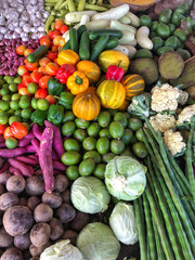 background with variety of fresh vegetables