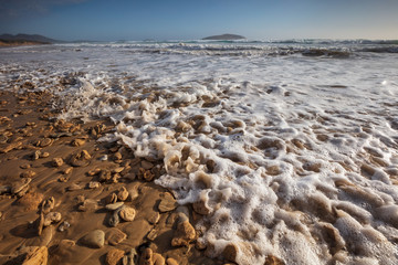 Waves breaking on Cotters beach in Wilson's promontory national park, Victoria, Australia