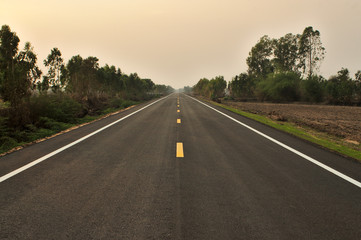 road and blue sky