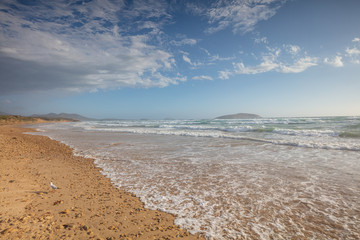 Waves breaking on Cotters beach in Wilson's promontory national park, Victoria, Australia