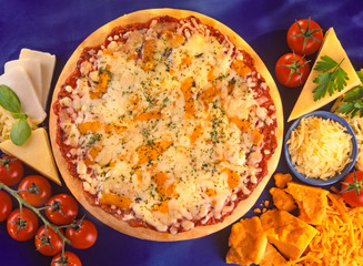 MIXED CHEESE AND TOMATO PIZZA