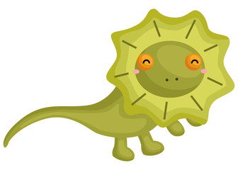 a vector of a cute frill next lizard